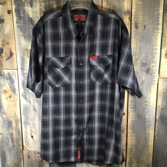 DIXXON Other - Dixxon Crosshair short sleeve snap button shirt men’s size XL